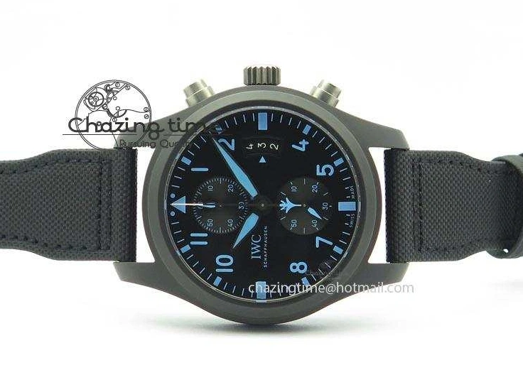MIROTIME 0521 Pilot Chrono IW388003 Real Ceramic V6F 1:1 Best Edition On Black Nylon Strap A StreetReady 7284